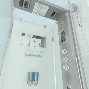AquaVapore Komplettdusche 90x90 mit Regendusche, Handbrause, Massagedüsen und Touchscreen.