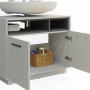 Vicco Waschbeckenunterschrank Beatrice, grau/anthrazit, 80 cm breit, mit Stauraum für Badutensilien.