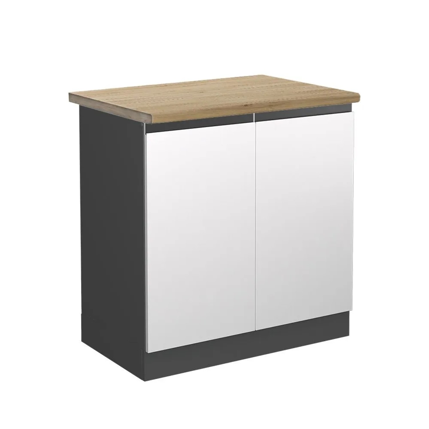 Vicco Spülenunterschrank R-Line Küchenunterschrank für die Spüle Weiß Anthrazit 80 cm J-Shape AP Eiche
