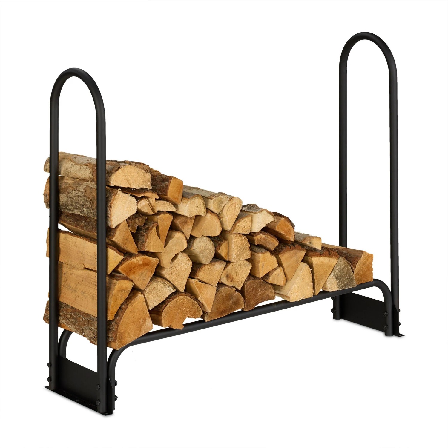 Relaxdays Kaminholzregal Metall Schwarz Erweiterbar 90 cm x 110 cm x 29 cm 4,5 kg
