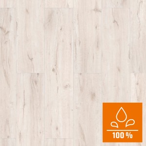 Classen XL Laminat Eiche Weiß, wasserfest. Laminatboden in heller Holzoptik mit Feuchtigkeitsschutz.