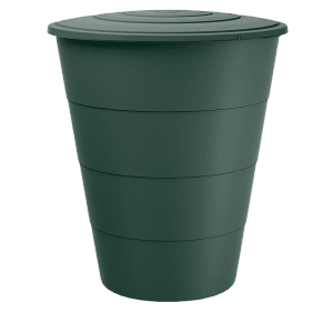 Waldgrüner Waterform Regenwassertank Smooth, 210 l, mit Deckel.