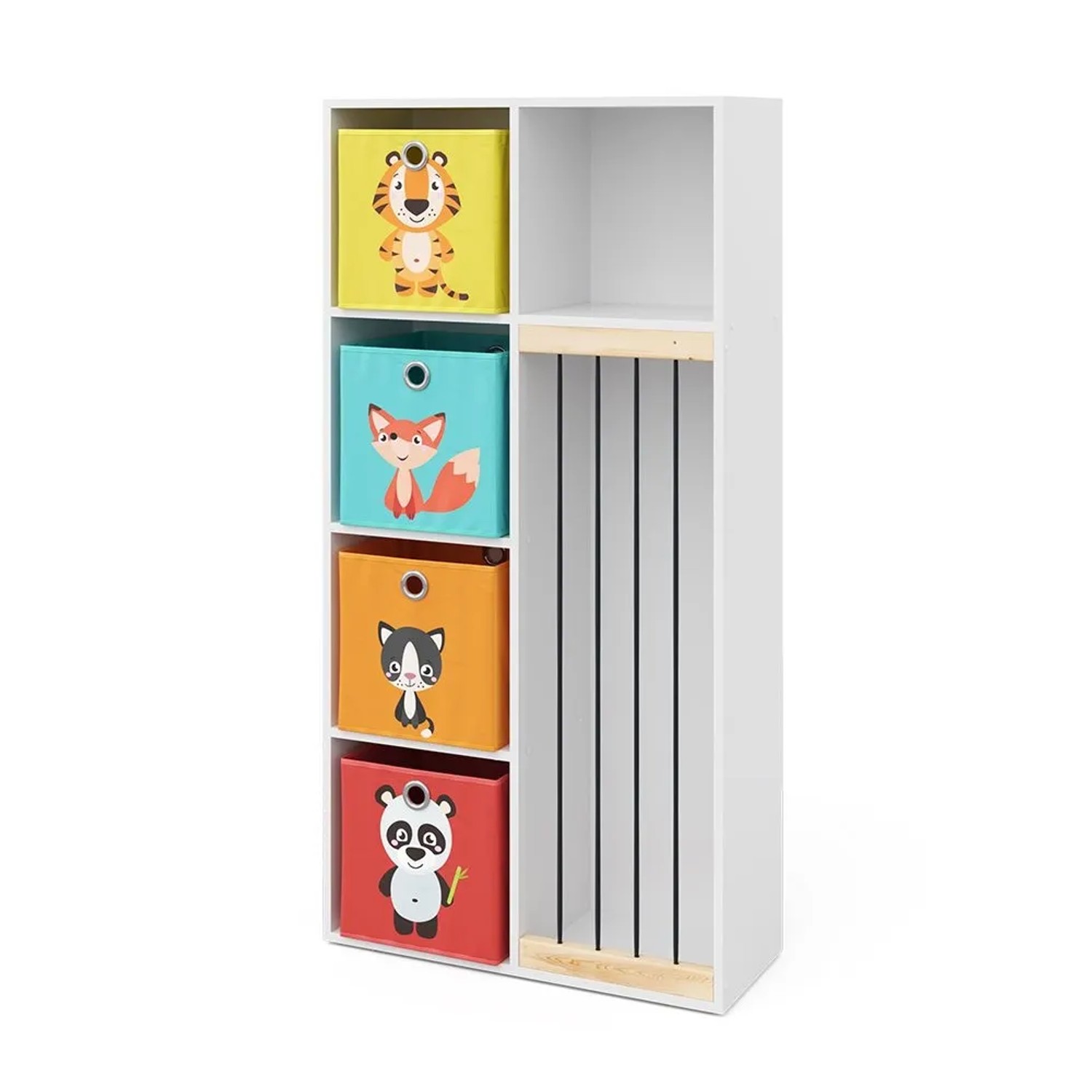 Vicco Kinderregal Marvin Weiß 72 x 143 mit 4 Faltboxen Art Nr 37031
