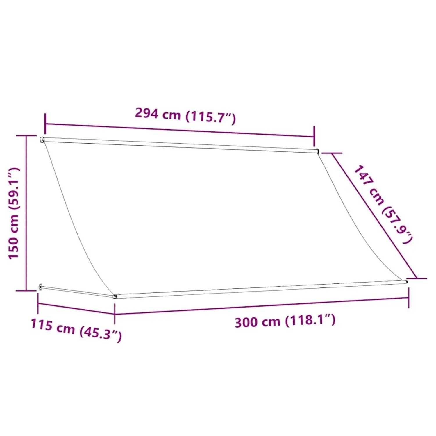 vidaXL Einziehbare Markise 300x150 cm Gelb und Weiß 143755_8