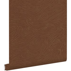 ESTAhome Tapete 3d Wellenförmige Linien Terrakotta 50 X 900 Cm 131368