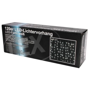 Lex 120er LED Lichtervorhang Lichterkette Außen Innen Weihnachtsbeleuchtung Weiß