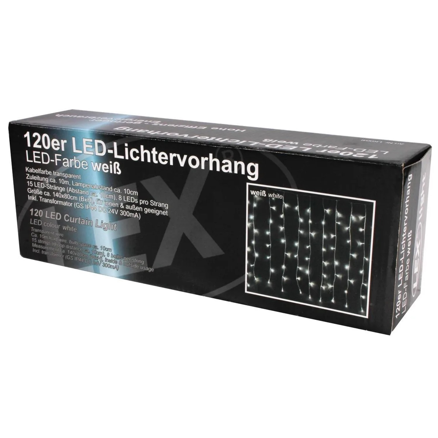 Lex 120er LED Lichtervorhang Lichterkette Außen Innen Weihnachtsbeleuchtung günstig online kaufen