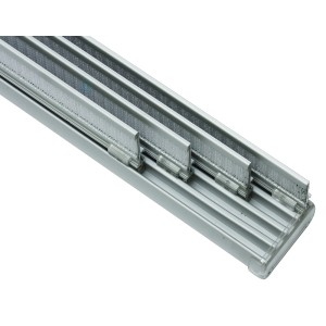 Gardinia Flächenvorhangschiene Komfort, 4-läufig, silber, 225 cm, Komplett-Set.