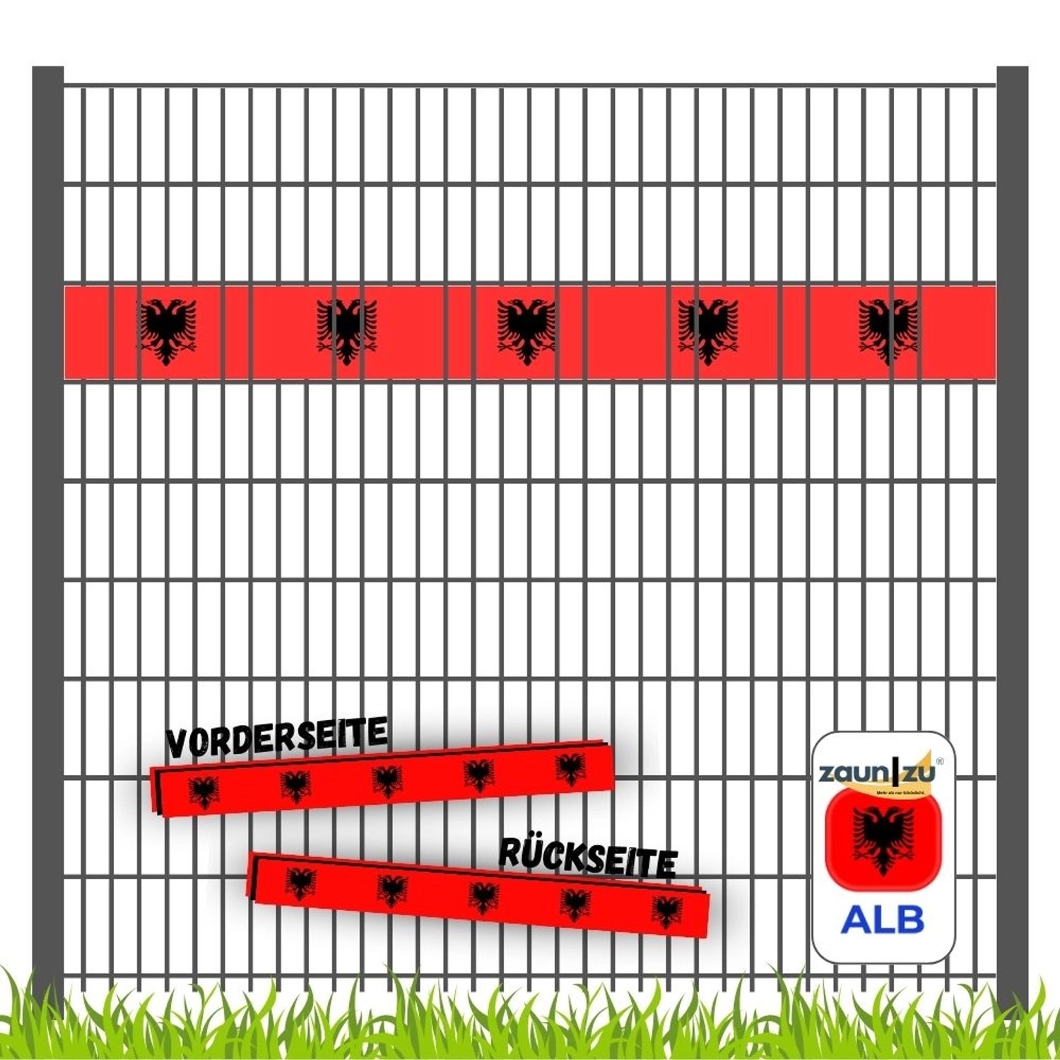 zaunzu Sichtschutz Fanartikel Albanien für Doppelstabmatten Akzentstreifen günstig online kaufen