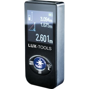 LUX Laser-Entfernungsmesser 12m: Digitales Messwerkzeug für präzise Längenmessung.
