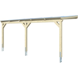 Skan Holz Carport Vogtland aus naturbelassenem Holz mit Doppelstegplatten.