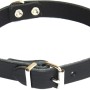 Schwarzes Heim Hundehalsband aus Softleder, 12 mm breit und 32 cm lang.