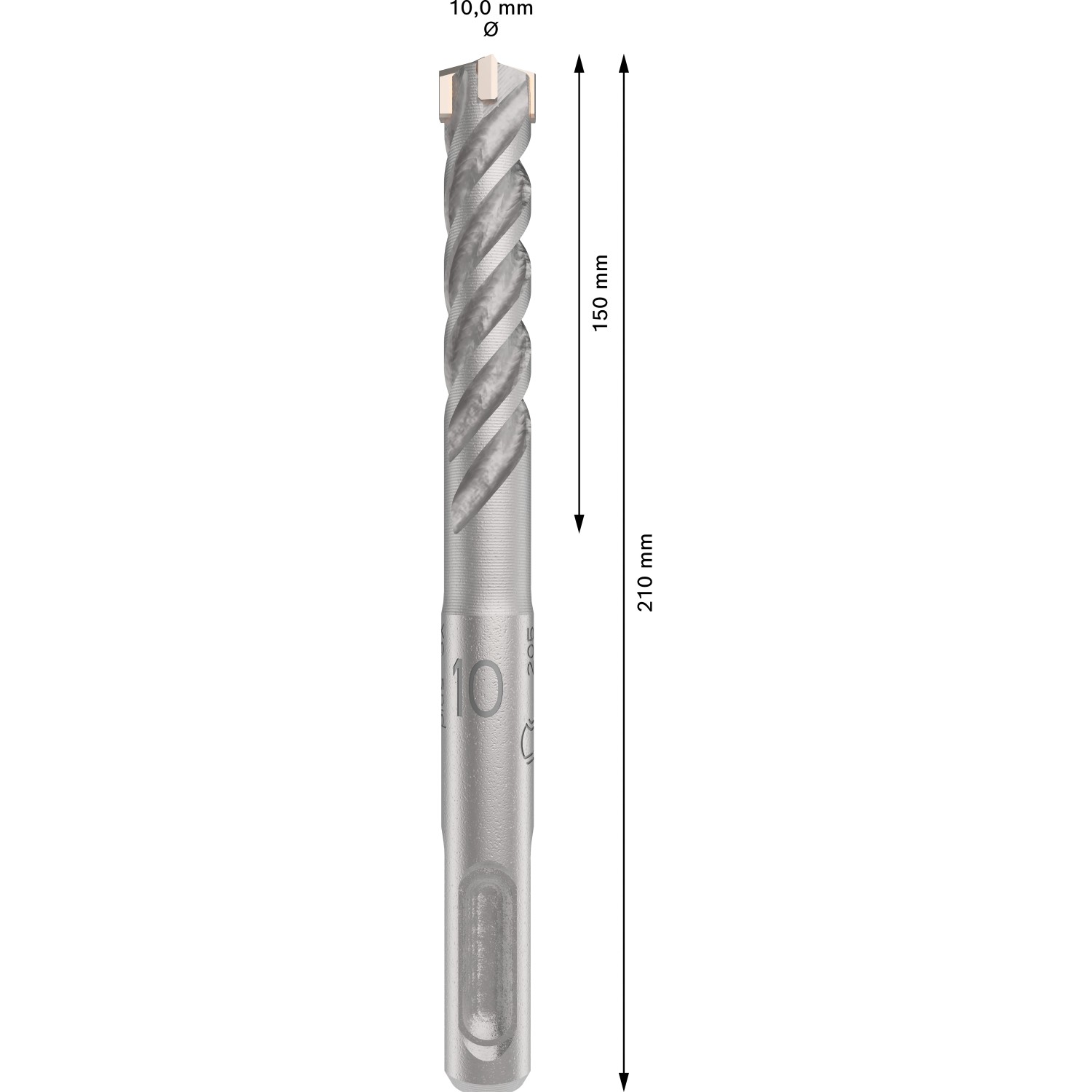 Bosch Hammerbohrer SDS Plus-5x, 10 mm Durchmesser, für Bohrhammer, Beton und Stahlbeton.