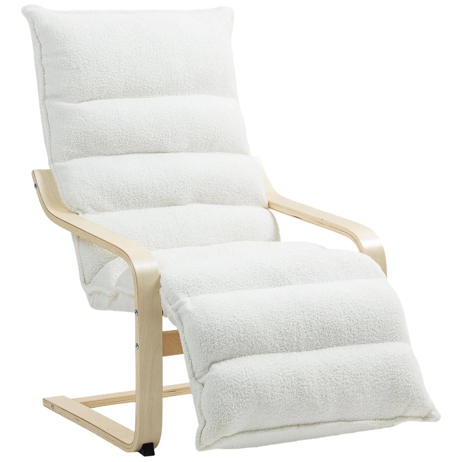 HOMCOM Relaxsessel Loungesessel Gepolstert Sessel mit Armlehne Lesesessel Weiß