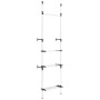 vidaXL Teleskop-Garderobe mit Stangen und Regal Aluminium 321113