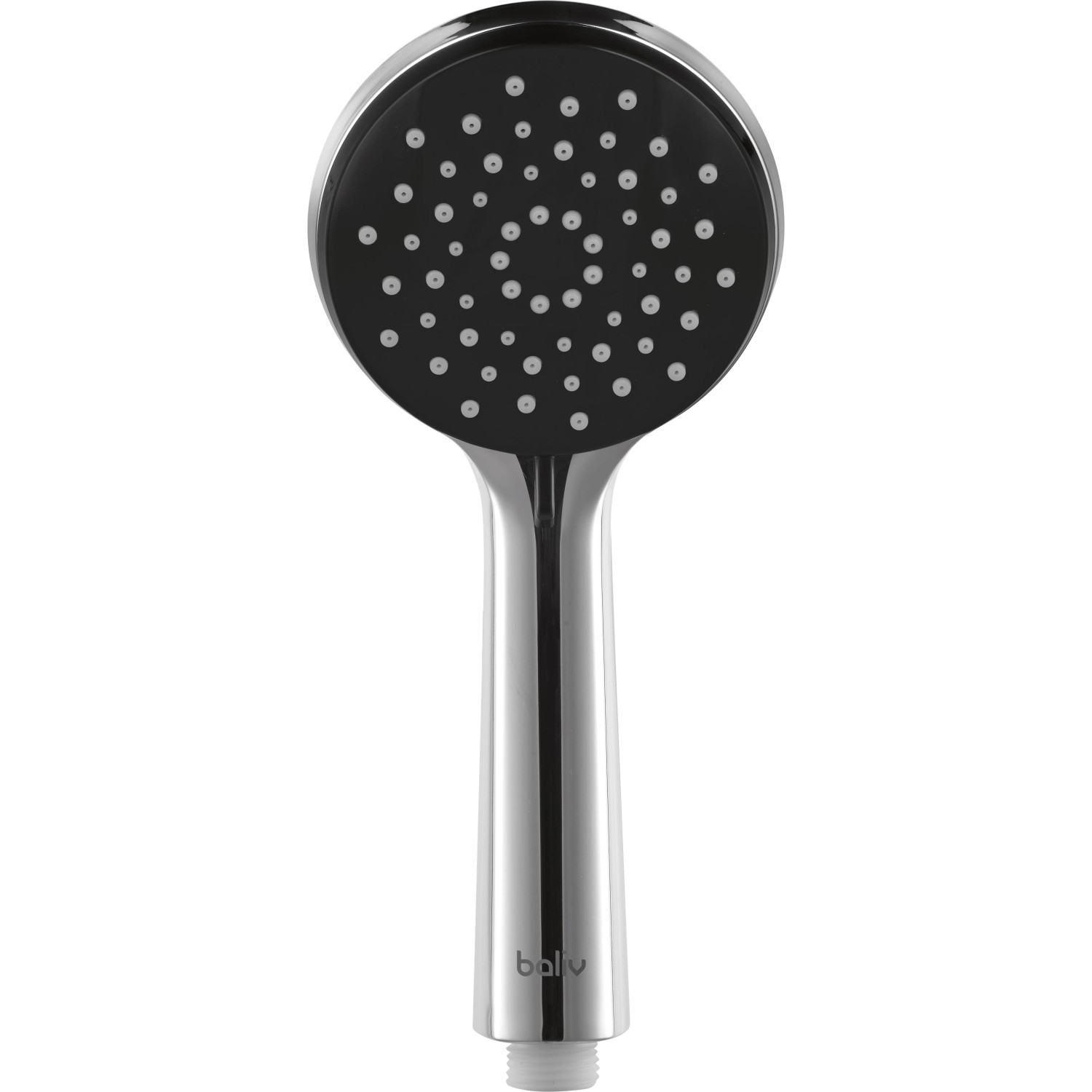 baliv Handbrause HBR-100.150, verchromt und schwarz, mit Antikalk-Noppen.