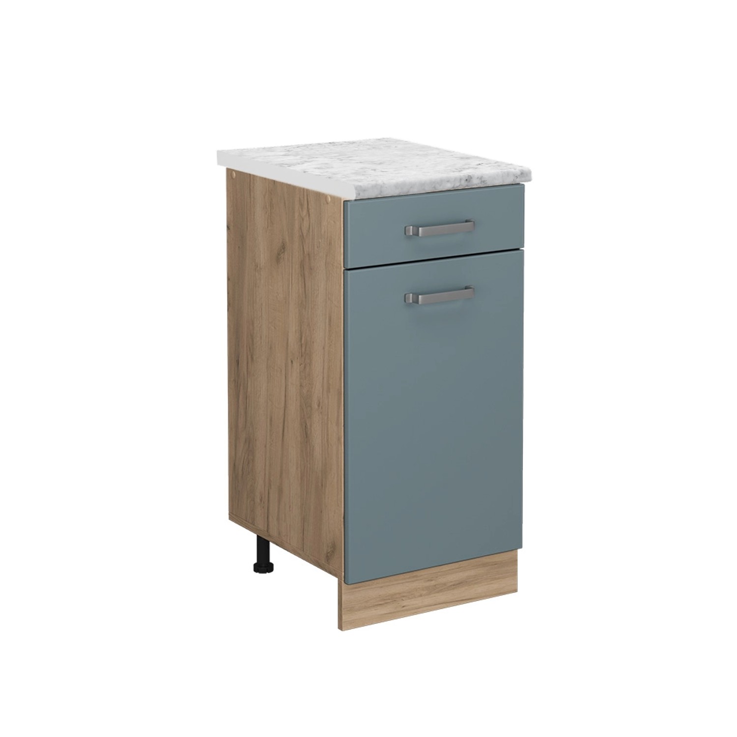 Vicco Küchenunterschrank R-Line Blau-Grau 40 cm AP Marmor günstig online kaufen