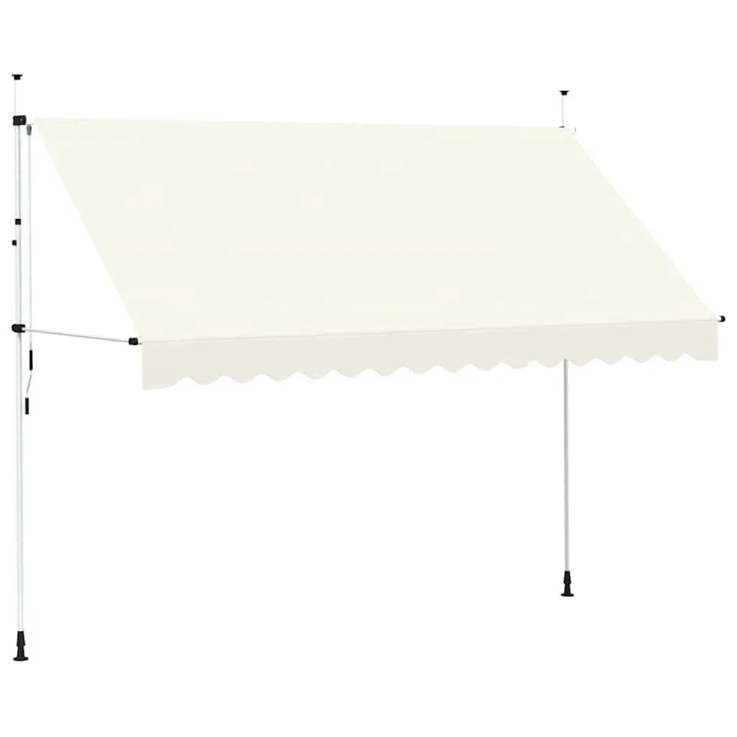 vidaXL Einziehbare Markise Handbetrieben 350 cm Cremeweiß 143697