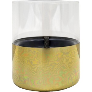 Tenderflame Tischfeuer Lilly Gold, Glas, 250ml. Deko-Kamin für Innen & Außen, goldfarben.