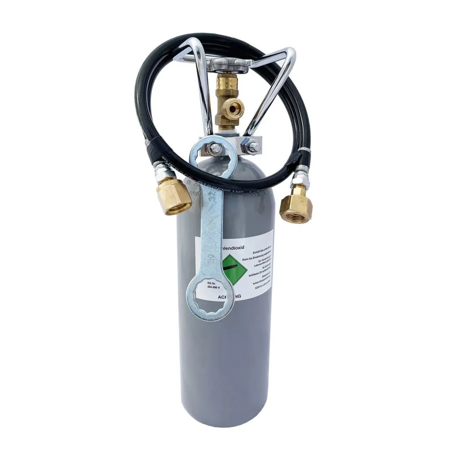 Ich-Zapfe Kohlensäureflasche 2 kg Schlauch-Set Kohlensäureschlüssel für Wassersprudler