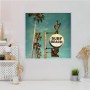 Banjado Magnettafel 50x50cm mit Surf Beach Motiv. Metall Magnetwand inklusive 4 Magnete.