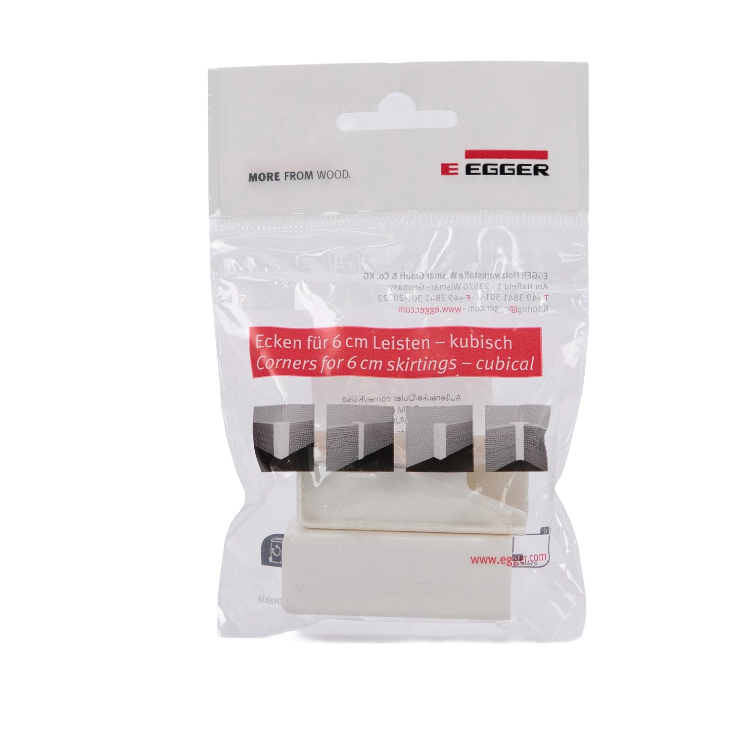 Thumbnail - Egger Außenecke Kubisch 6 cm Universal Weiß 2 Stück