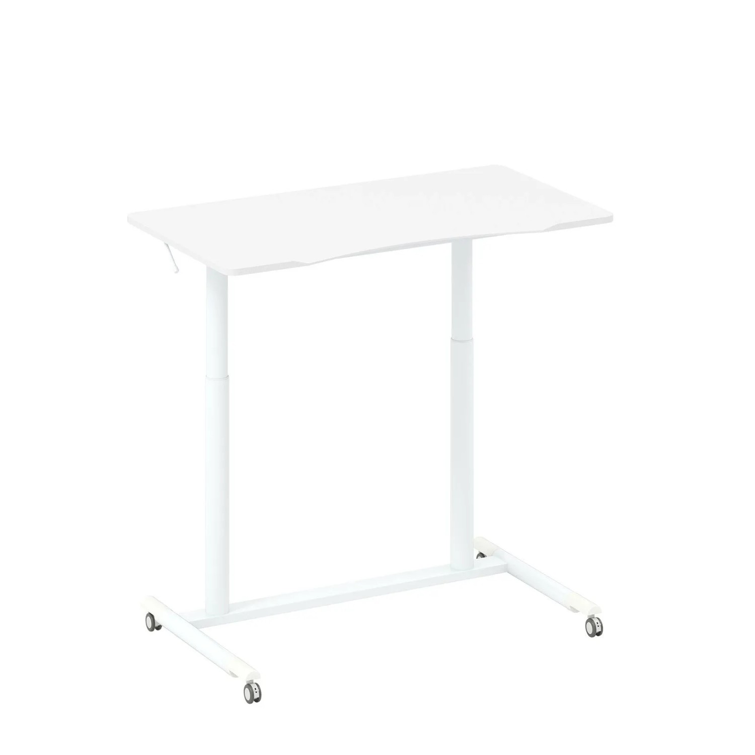 Costway C-Förmiger Schreibtisch mit Rollen 70-106 cm Weiß günstig online kaufen