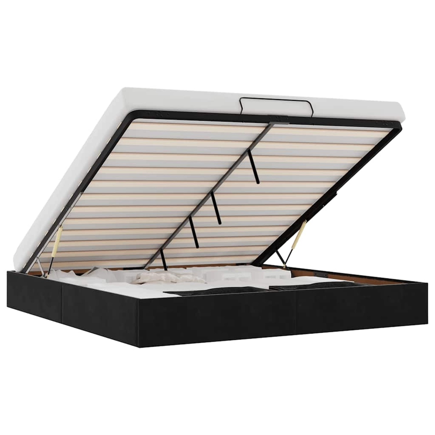 vidaXL Ottoman-Bett ohne Matratze Schwarz 160x200 cm Samt 3310975