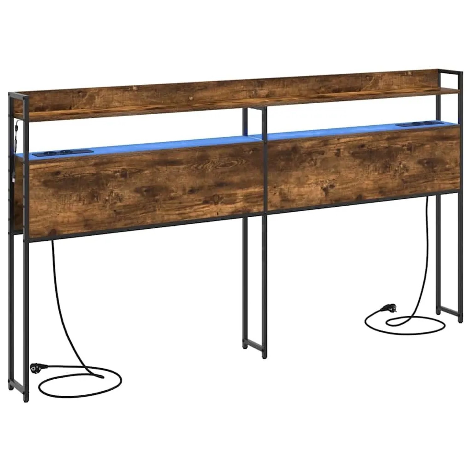 vidaXL Aufbewahrungskopfteil Räuchereiche 200 cm Holzwerkstoff 859717