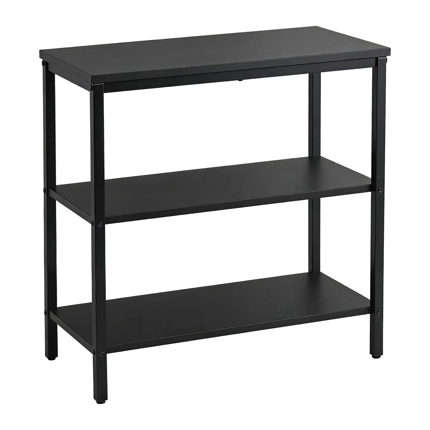 Relaxdays Nachttisch Holzwerkstoff Stahl Schwarz Mit 3 Ablagen Höhenverstellbar 61 cm x 60 cm x 30 cm