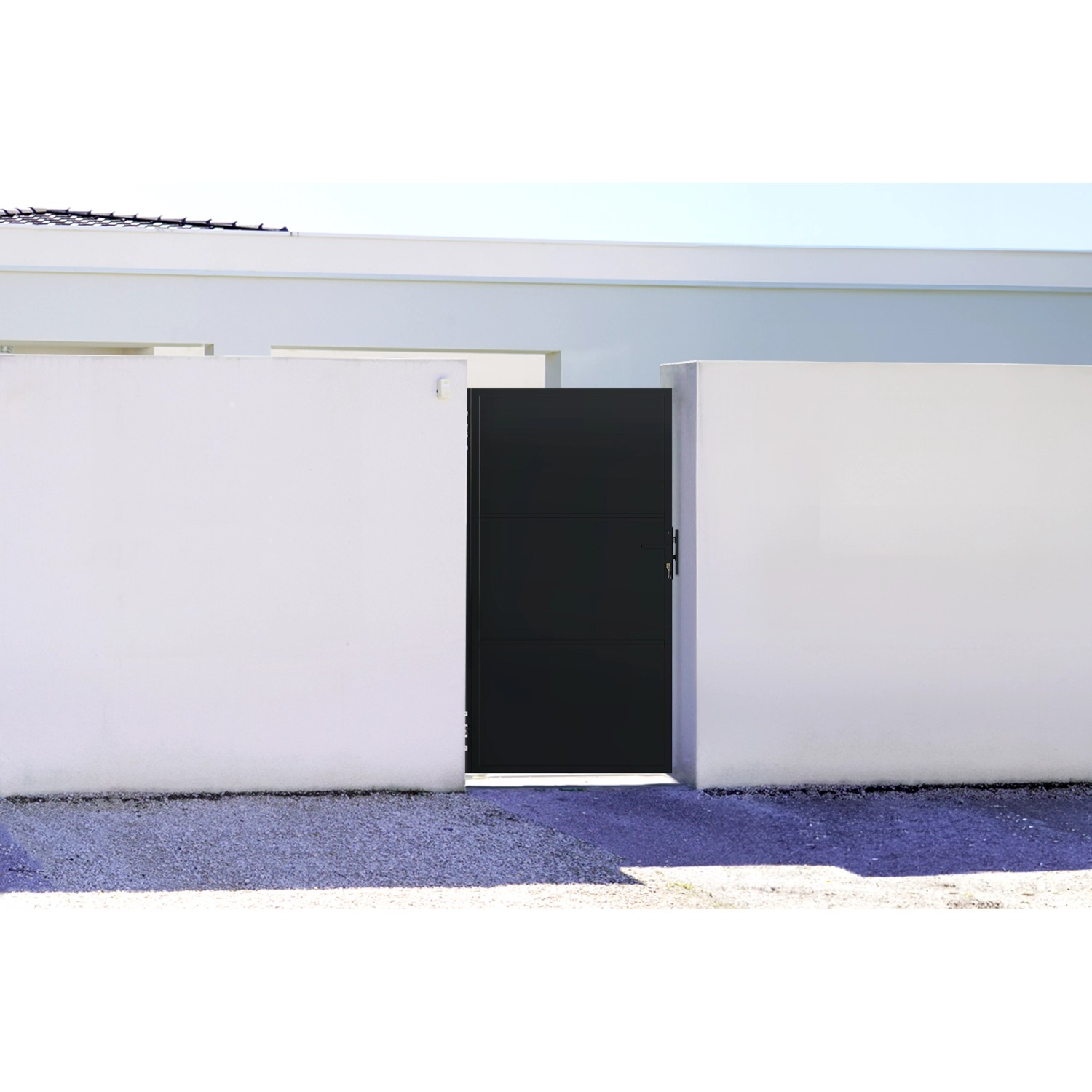Casanoov Stahltor 1 M Nali H 180 Cm Mattschwarz & 2 Dario Stahlpfosten günstig online kaufen