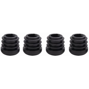 Siena Garden Fußkappen-Set, 4 Universal-Kappen Ø 21mm, schwarz für Geflechtmöbel.