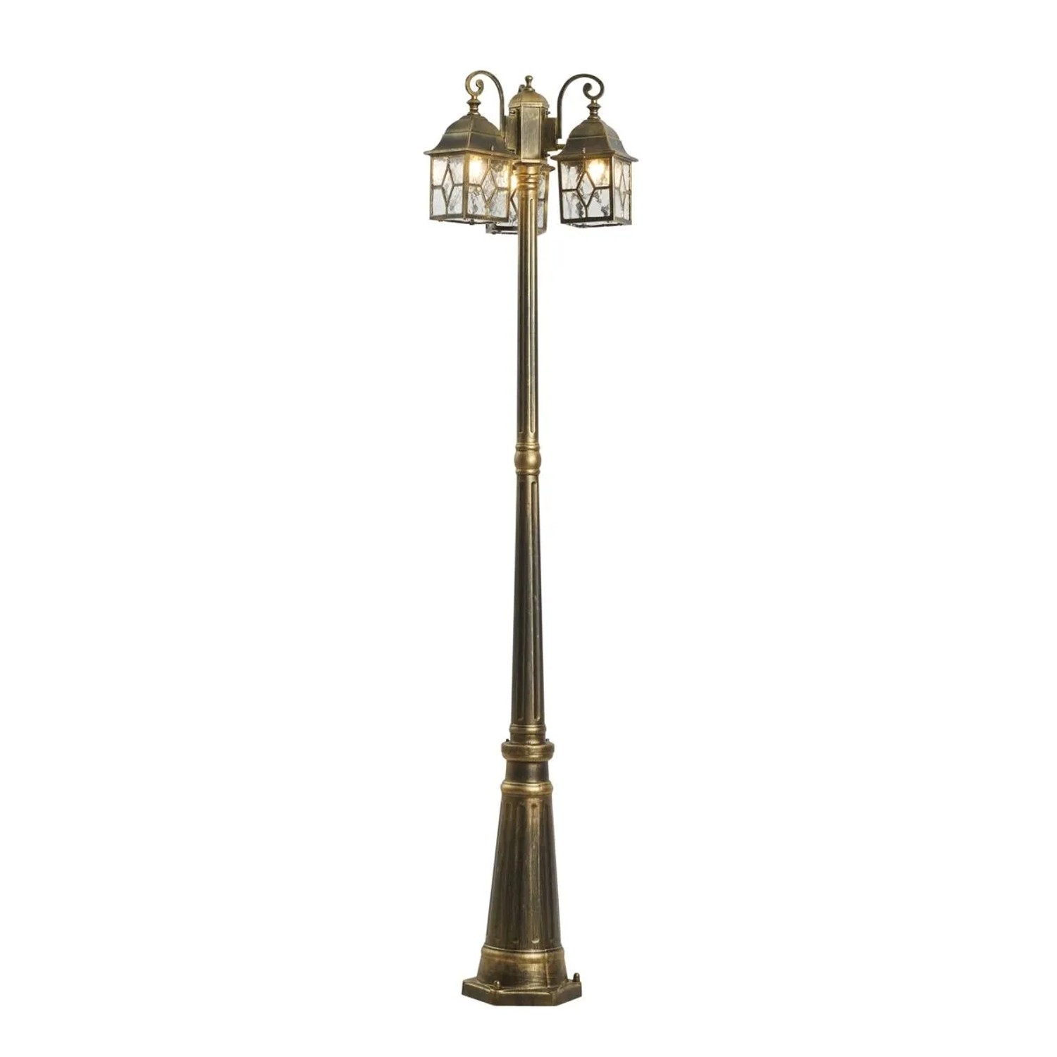 Qazqa Klassische Außenlaterne AntikGold Mit Klarem Glas 198cm IP44 London