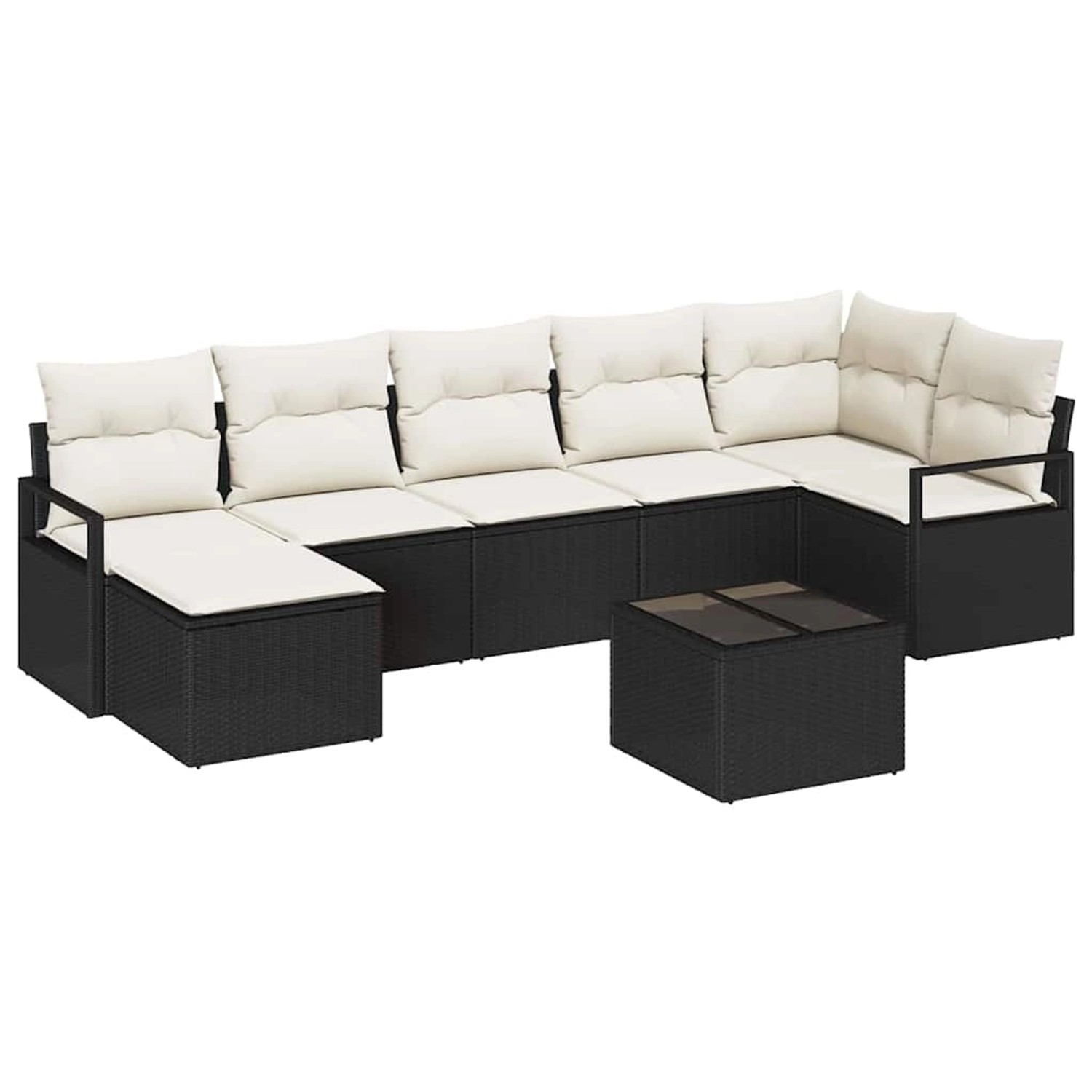 vidaXL Garten-Sofa-Set 8-Tlg Schwarz Poly Rattan 3346477 günstig online kaufen