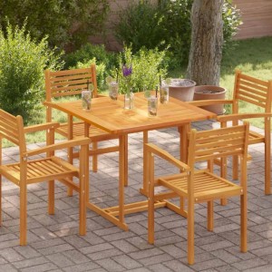 vidaXL Tischplatte Massivholz Teak Quadratisch 90x90x2,5 cm 48991