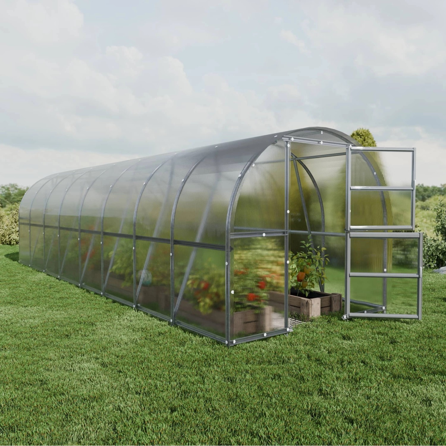 Klasika Greenhouses Baltic LT*KLASIKA Gewächshaus 24m², 3m x 8m mit 6 mm Po günstig online kaufen