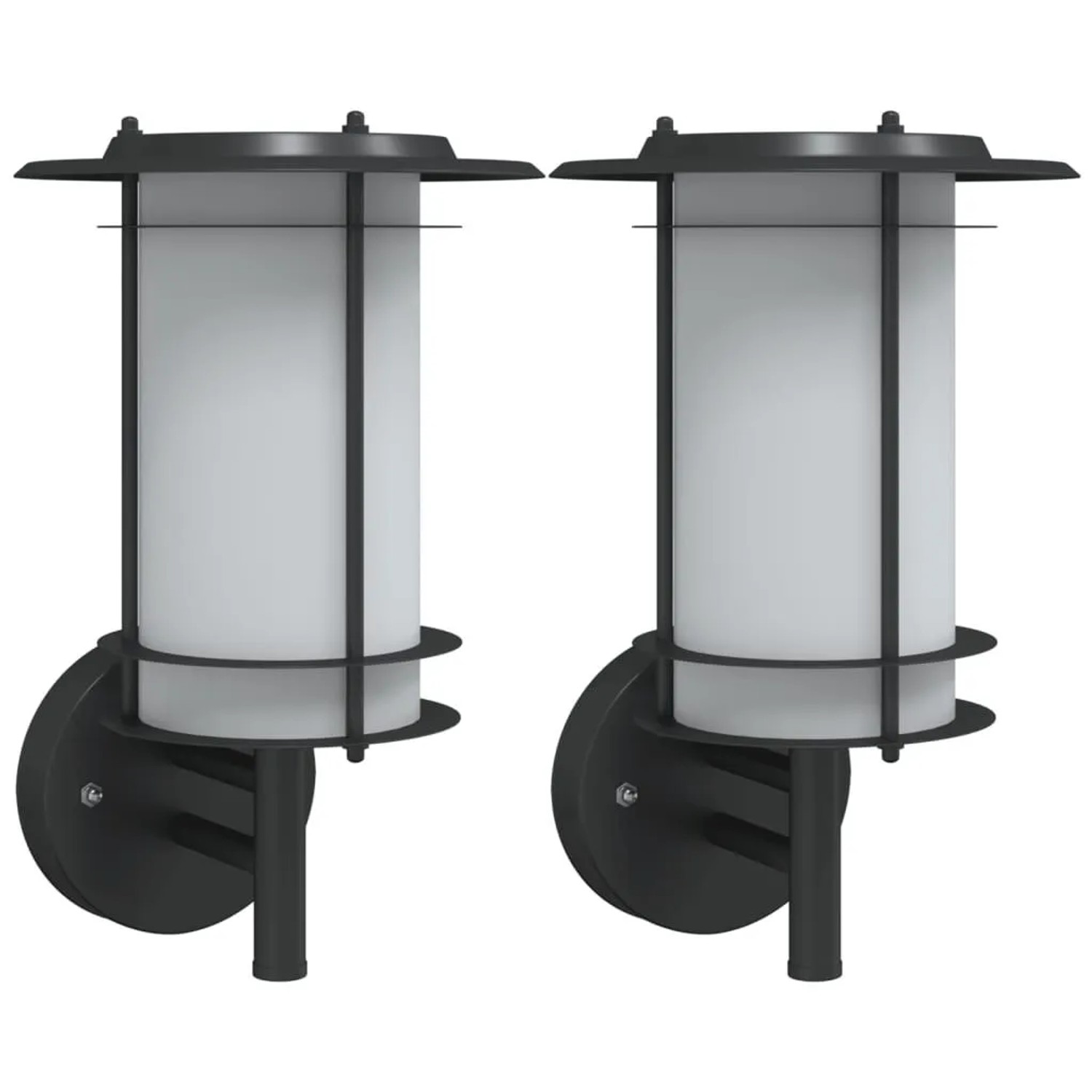 vidaXL Außenwandleuchten 2 Stk Schwarz Edelstahl 4006289