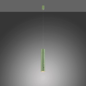 Grüne LED-Akku-Pendelleuchte Attach von Just Light, 120 cm, ideal als Außen-Dekoleuchte.