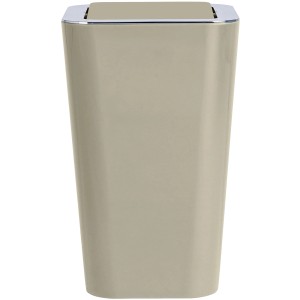Wenko Kosmetikeimer Candy Taupe, 6 Liter, mit Schwingdeckel und Chromrand.
