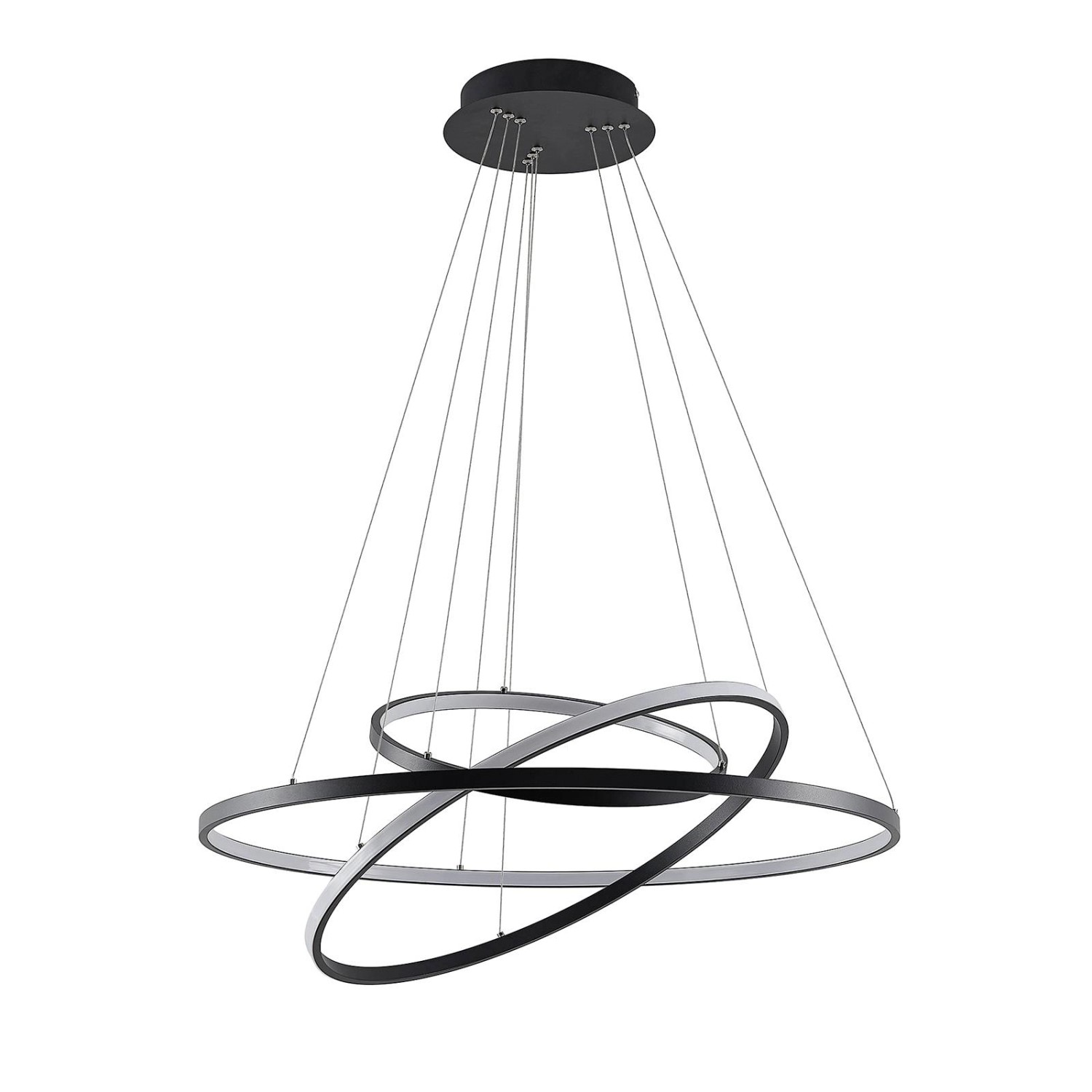 Lucande LED Ezana 9627408 Dimmbar Modern in Schwarz aus Metall 1-flammig Wo günstig online kaufen