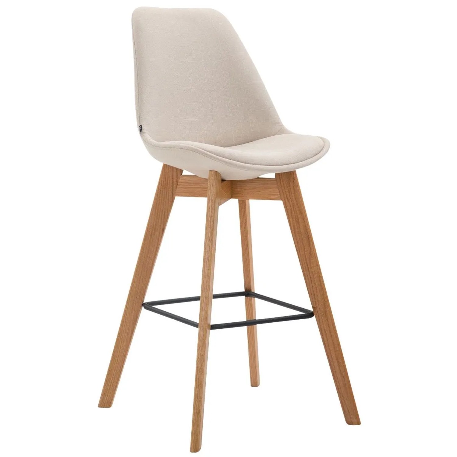 DELUKE Barhocker GIKAR Stoff Creme 48x56x112cm Barstuhl Mit Lehne Tresenhocker Tresenstuhl