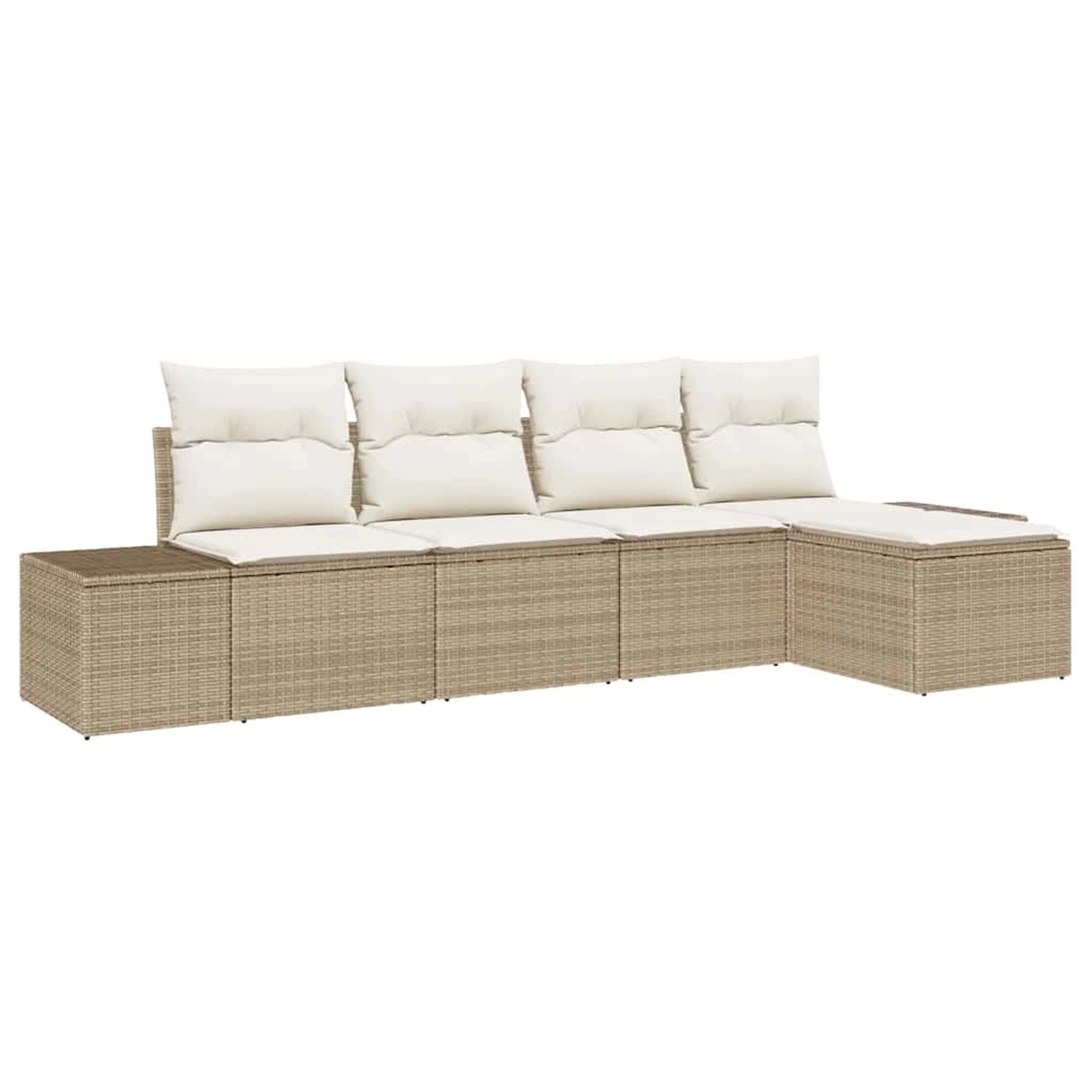 vidaXL 5-Teiliges Garten-Sofa-Set mit Kissen in Beige aus Poly Rattan 33470 günstig online kaufen