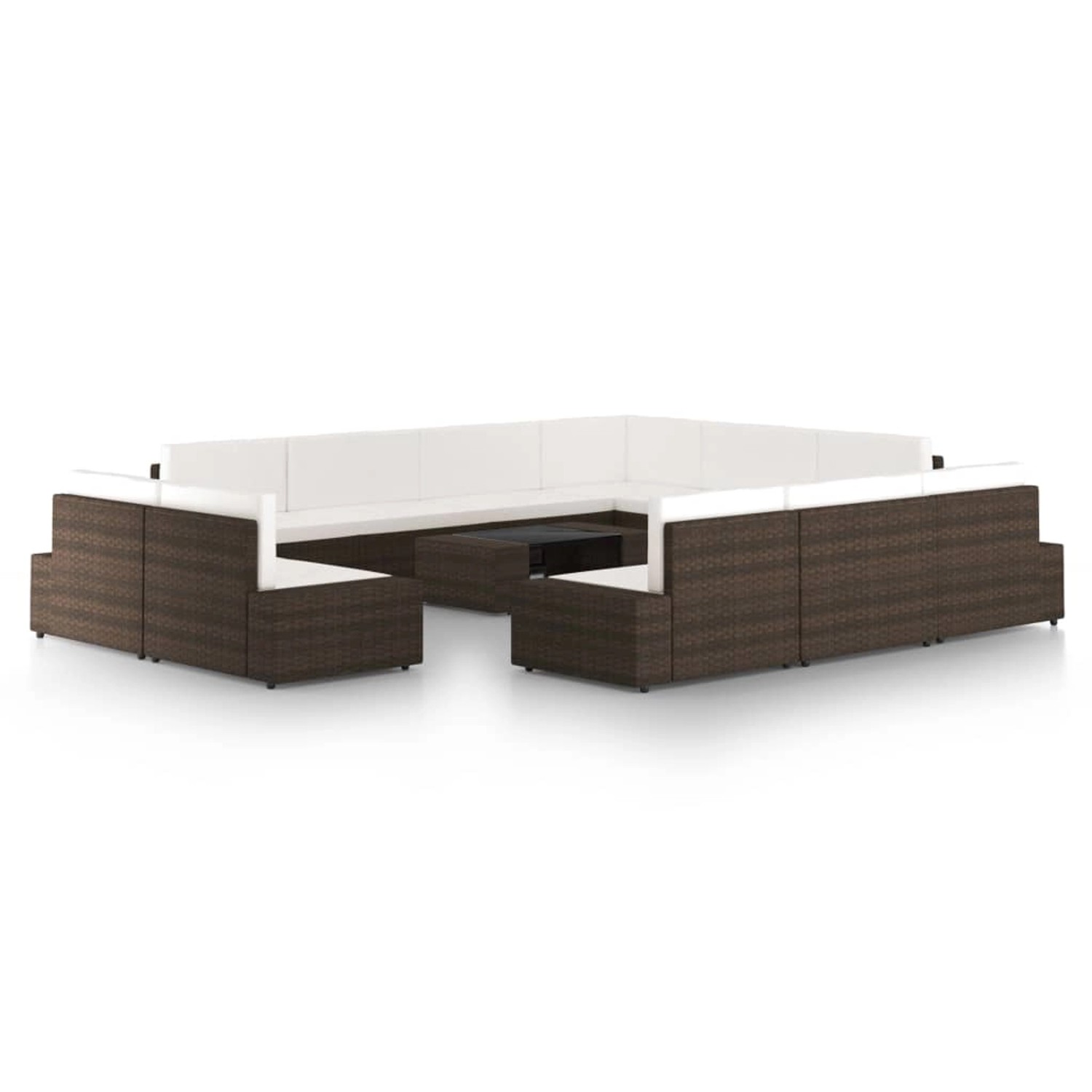 Thumbnail - vidaXL 12-Tlg Garten-Lounge-Set mit Kissen Braun Poly Rattan 3067160