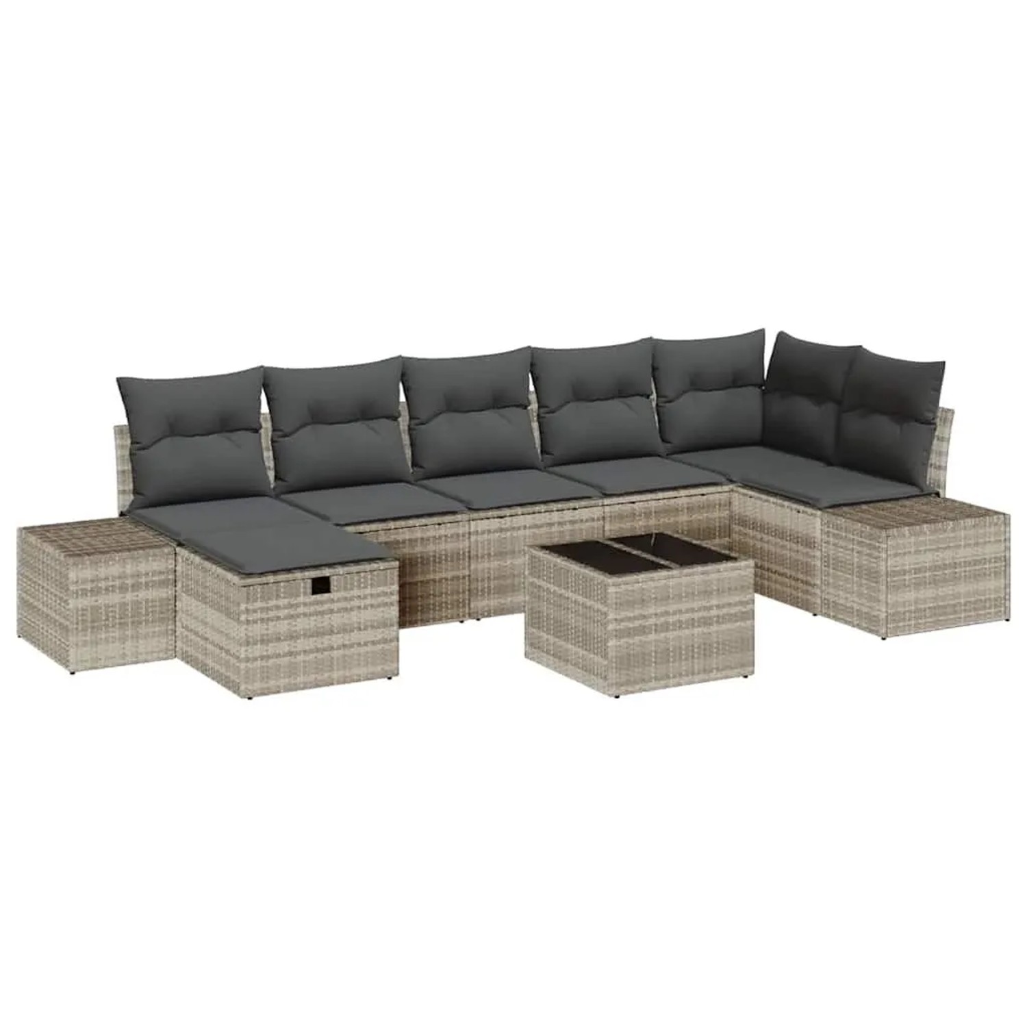 vidaXL Sofa Set mit Kissen 8-Tlg Poly-Rattan 3360743 günstig online kaufen