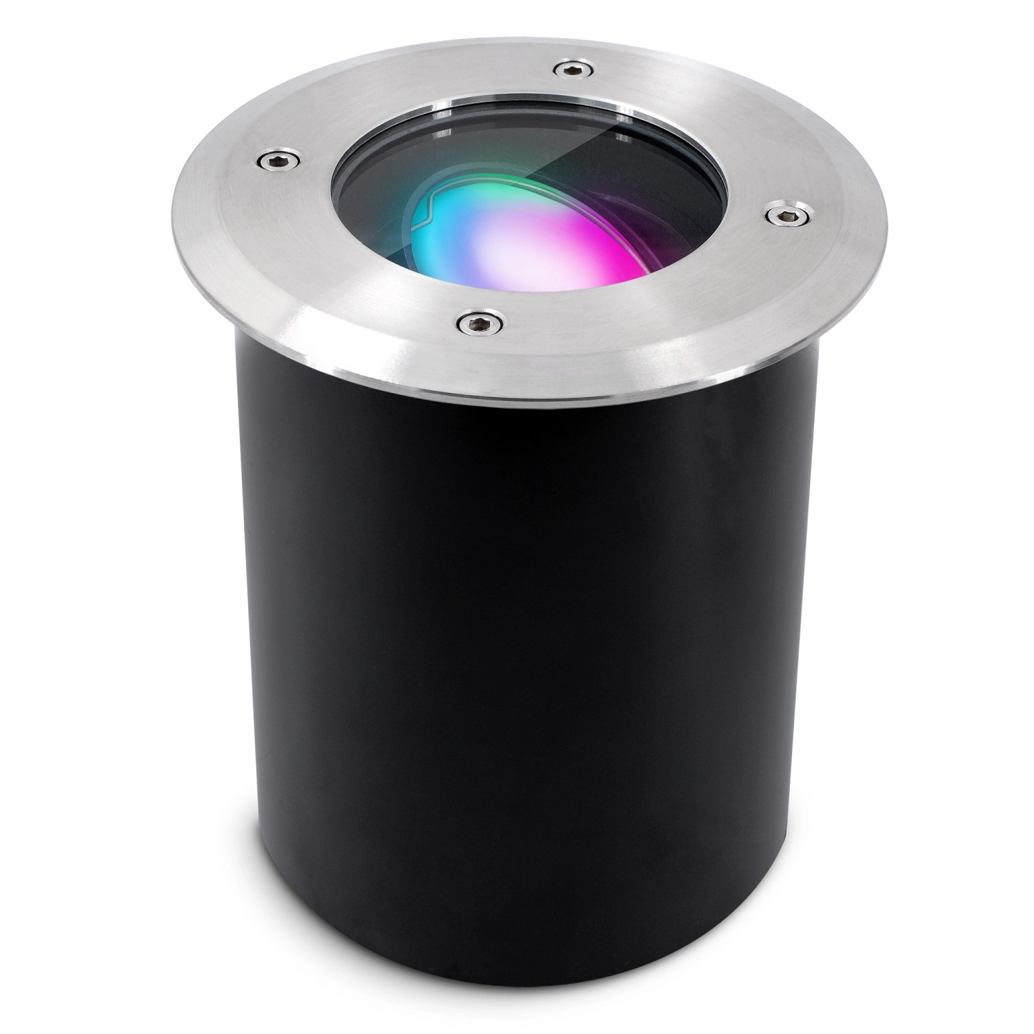 SSC-LUXon Juavi Bodeneinbaustrahler Smart Außen GU10 WLAN RGB CCT Fahrbar IP67 Kompatibel mit Alexa