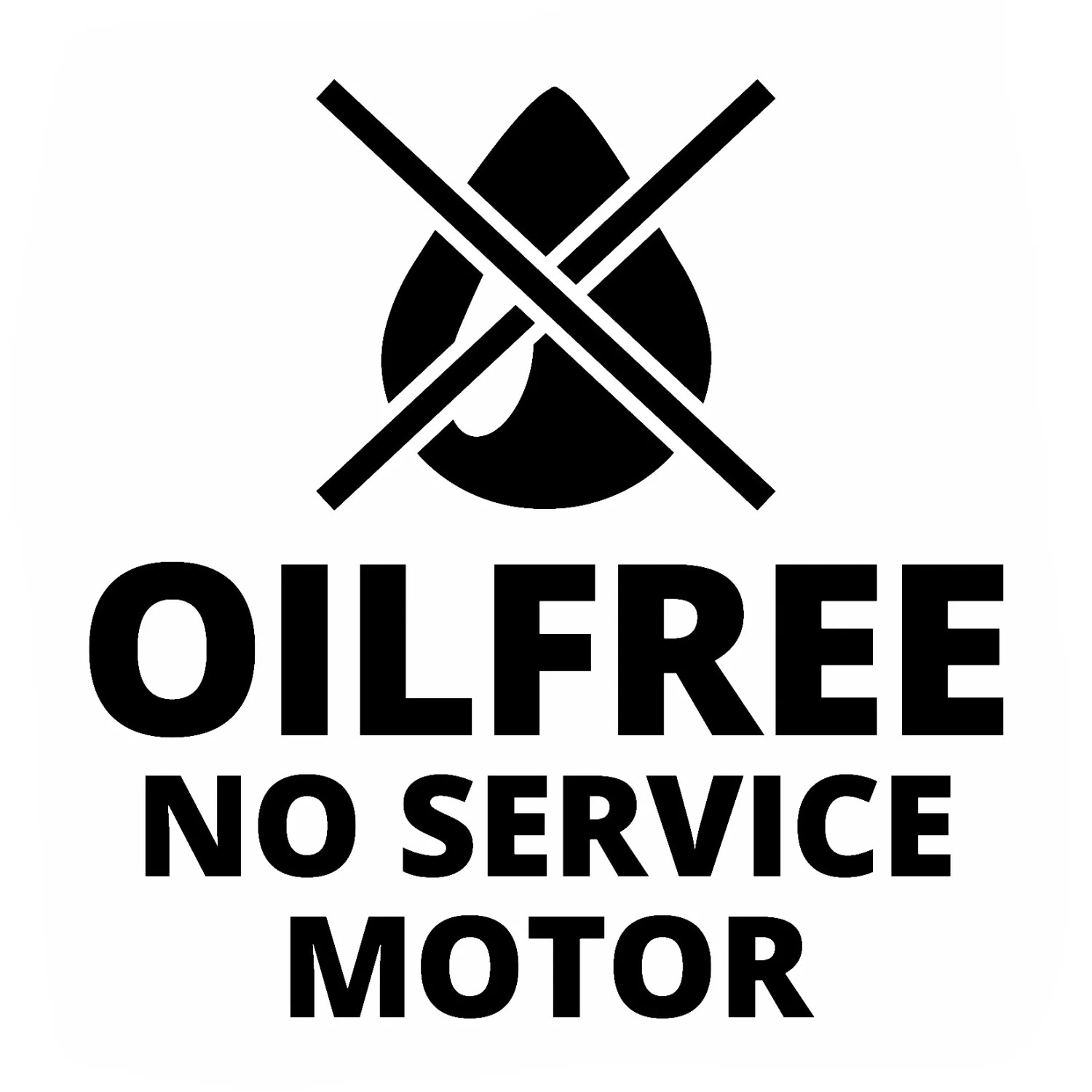 Symbol für ölfreien Motor des Einhell Kompressors TE-AC 135/24 Silent Plus. Wartungsarm.