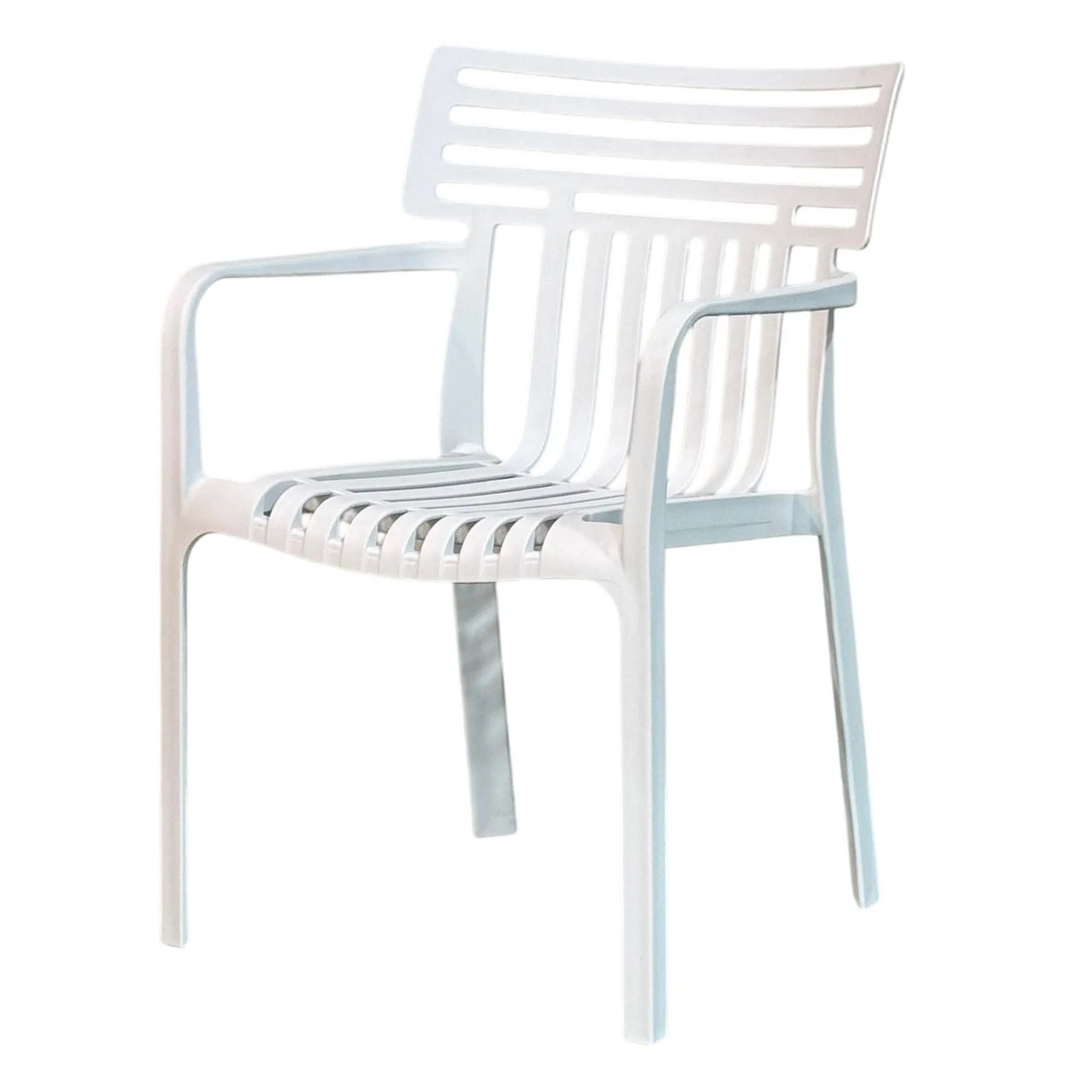 Floordirekt Gartenstuhl Terrano Wetterfest Uv-beständig Stapelbar 6er-Set Weiß
