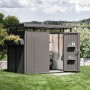 Biohort Metall-Gerätehaus HighLine Dunkelgrau-Metallic 6,6 m² Einzeltür