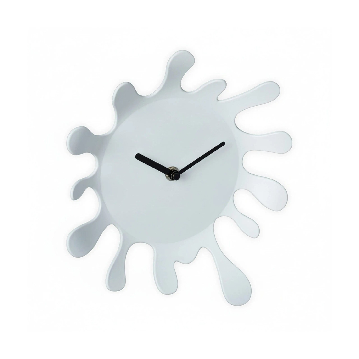 Relaxdays Wanduhr Farbklecks Kunststoff Weiß 25 cm x 22,5 cm x 6 cm