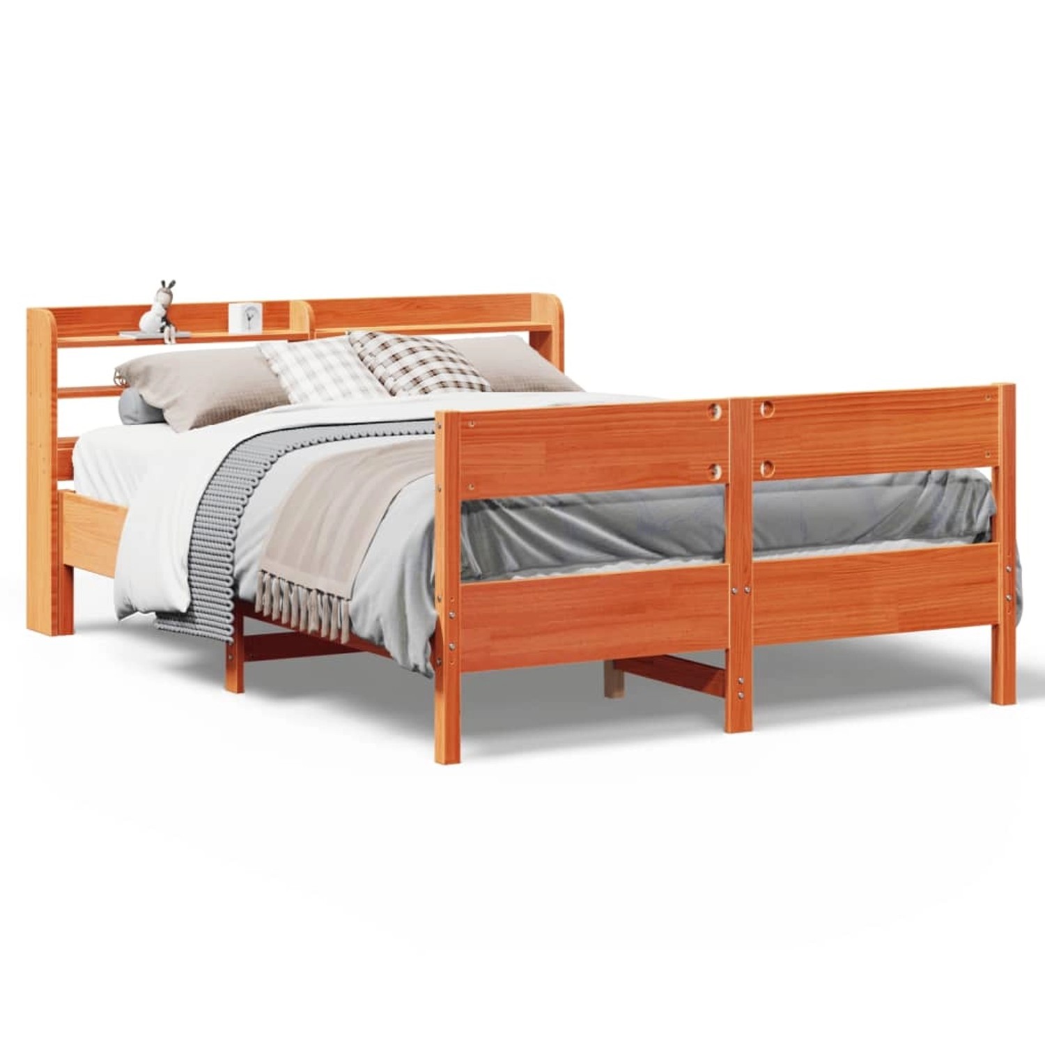vidaXL Massivholzbett ohne Matratze Wachsbraun 160x200 Kiefernholz 3306923 günstig online kaufen